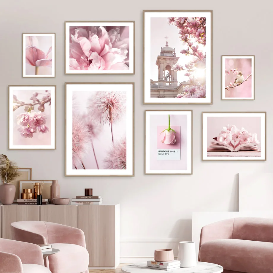 Bonsai Garden Decor - Wiosna Różowa Róża Piwonia Sakura Mniszek