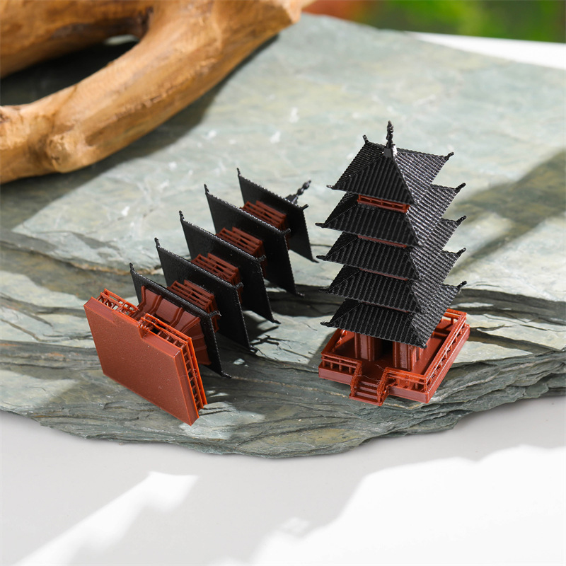 Bonsai Garden Zen - Miniaturowa Pagoda Statuetka Model Starożytnego Budynku