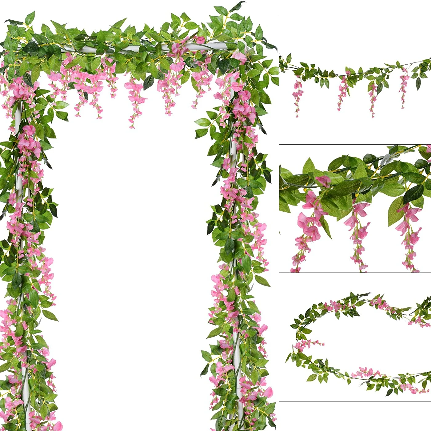 Bonsai Garden Decor - 1.8M Sztuczne kwiaty Jedwabne sztuczne Wisteria
