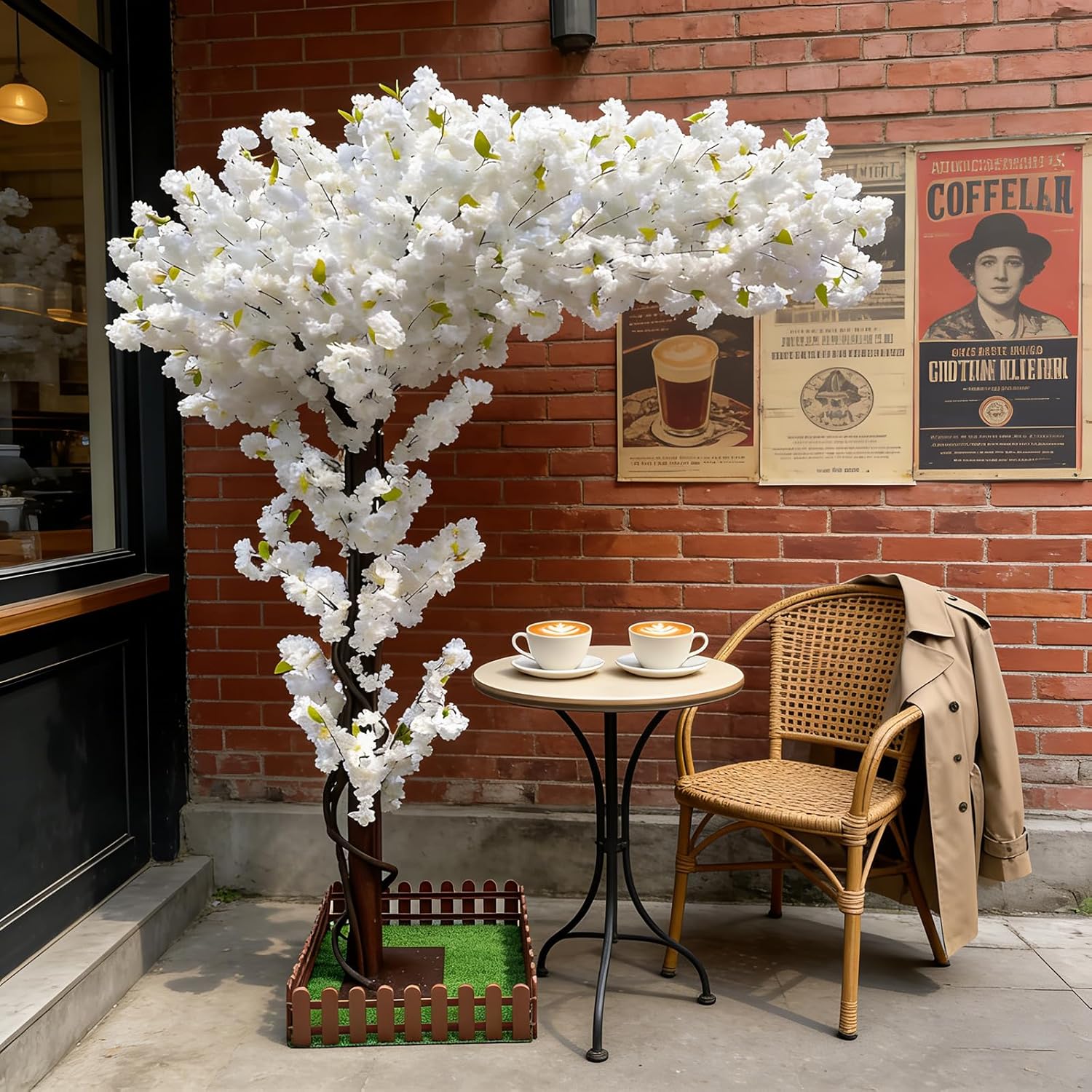 Duży sztuczny biały kwiat wiśn – Bonsai Garden Restaurant recenzja i cena