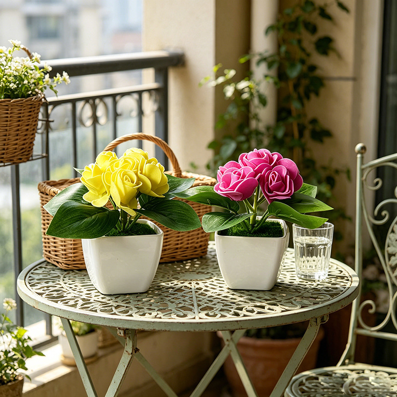 4 sztuki sztucznych róż, imita – Bonsai Garden Restaurant recenzja i cena