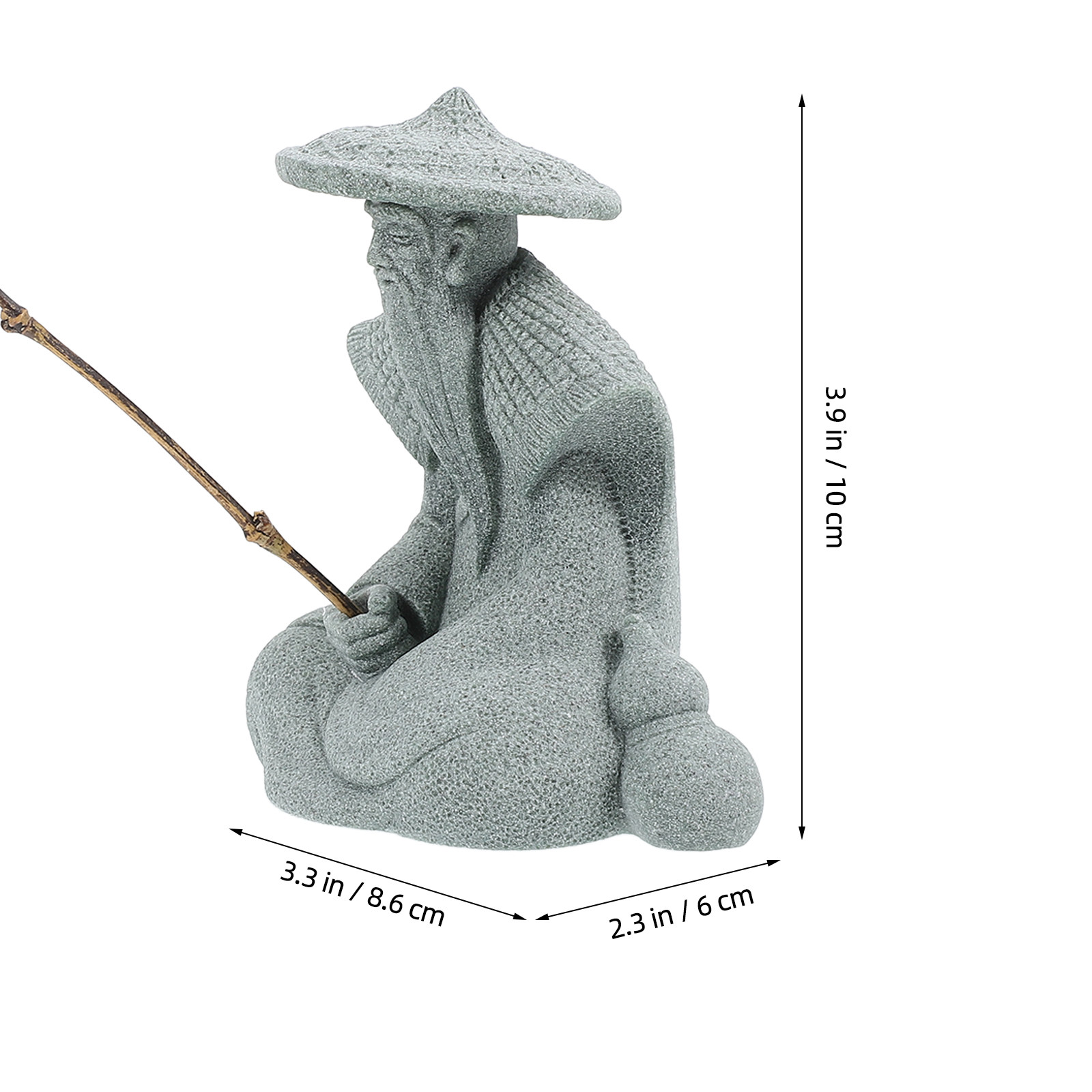 Mała figurka rybaka z żywicy,  – Bonsai Garden Decor recenzja i cena