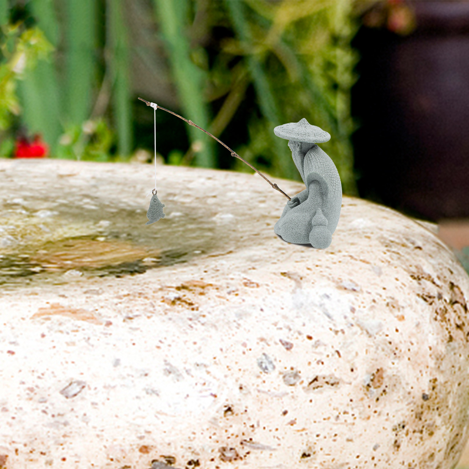 Mała figurka rybaka z żywicy,  – Bonsai Garden Decor recenzja i cena