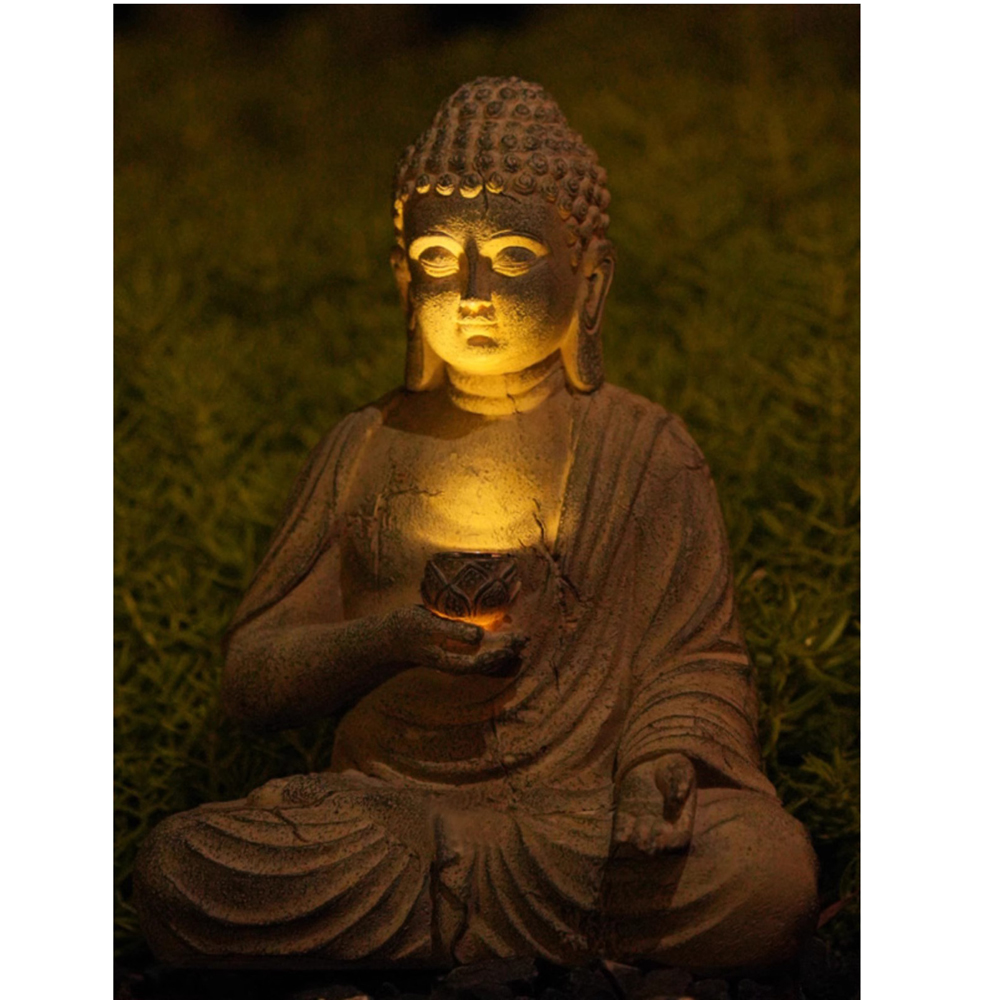 Żywica słoneczna statua buddy  – Bonsai Garden Zen recenzja i cena