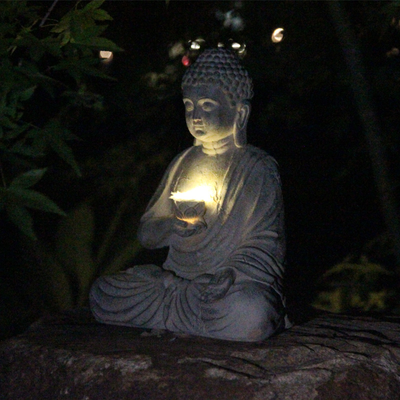 Żywica słoneczna statua buddy  – Bonsai Garden Zen recenzja i cena